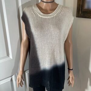 NWT J. Crew Sleeveless Sweater | Tri-Tone Dipped Color | Size L